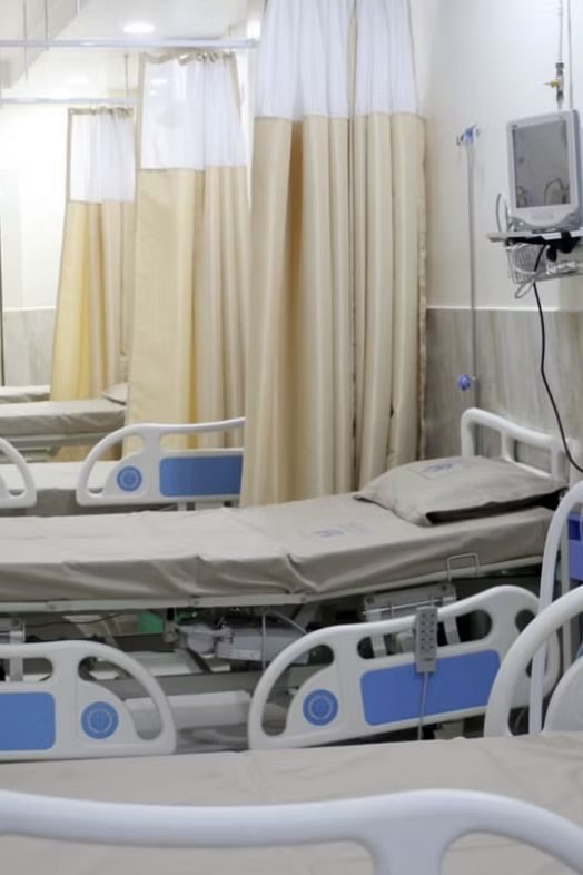 Recovery ward with modern hospital beds and patient monitors